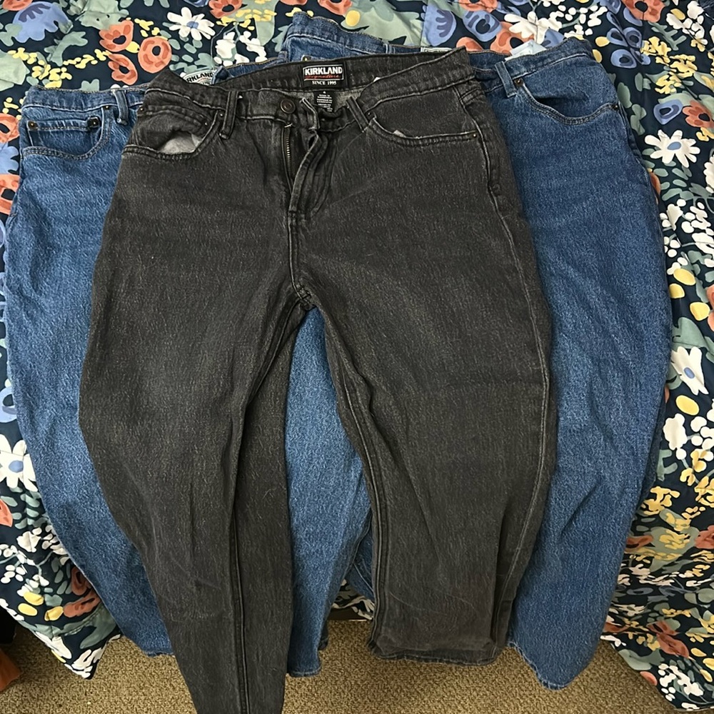 3 pairs of size 4 kirkland jeans for $35! they are very nice quality!